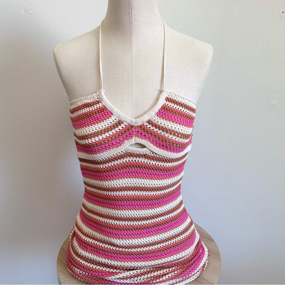 Dress Forum Striped Knit Maxi Body con Dress Size Small